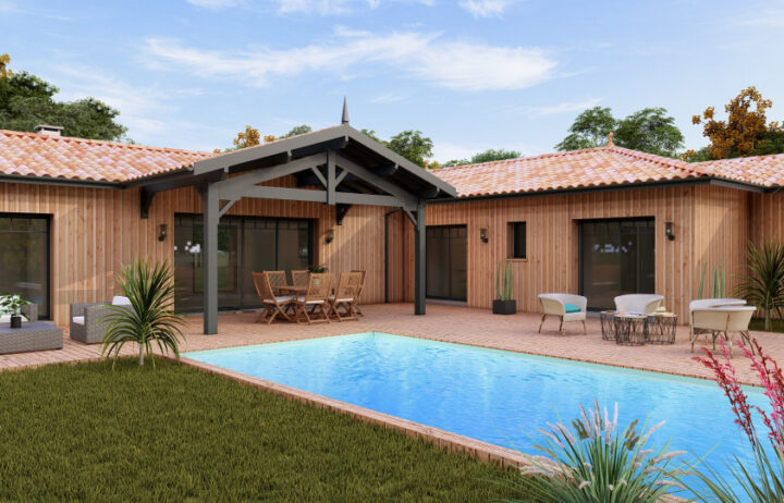 votre maison de 190m2 sur un terrain de 745m2 sur la commune de Le Porge au prix de 674000&euro; avec Alpha Constructions